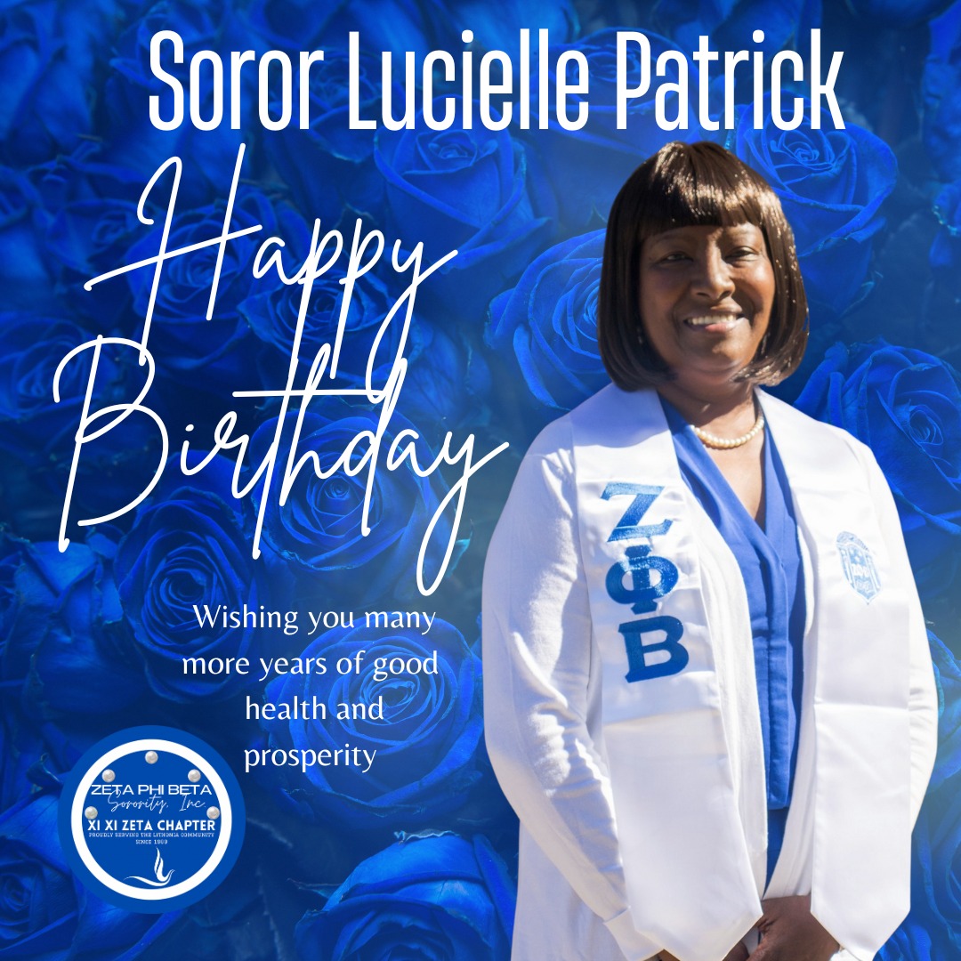 Happy Birthday Soror Lucielle Patrick from Xi Xi Zeta!

On behalf of the entire Xi Xi Zeta Chapter, we want to wish you the happiest of birthdays! We hope your day is filled with joy, laughter, and everything you wished for. May the year ahead be even brighter!