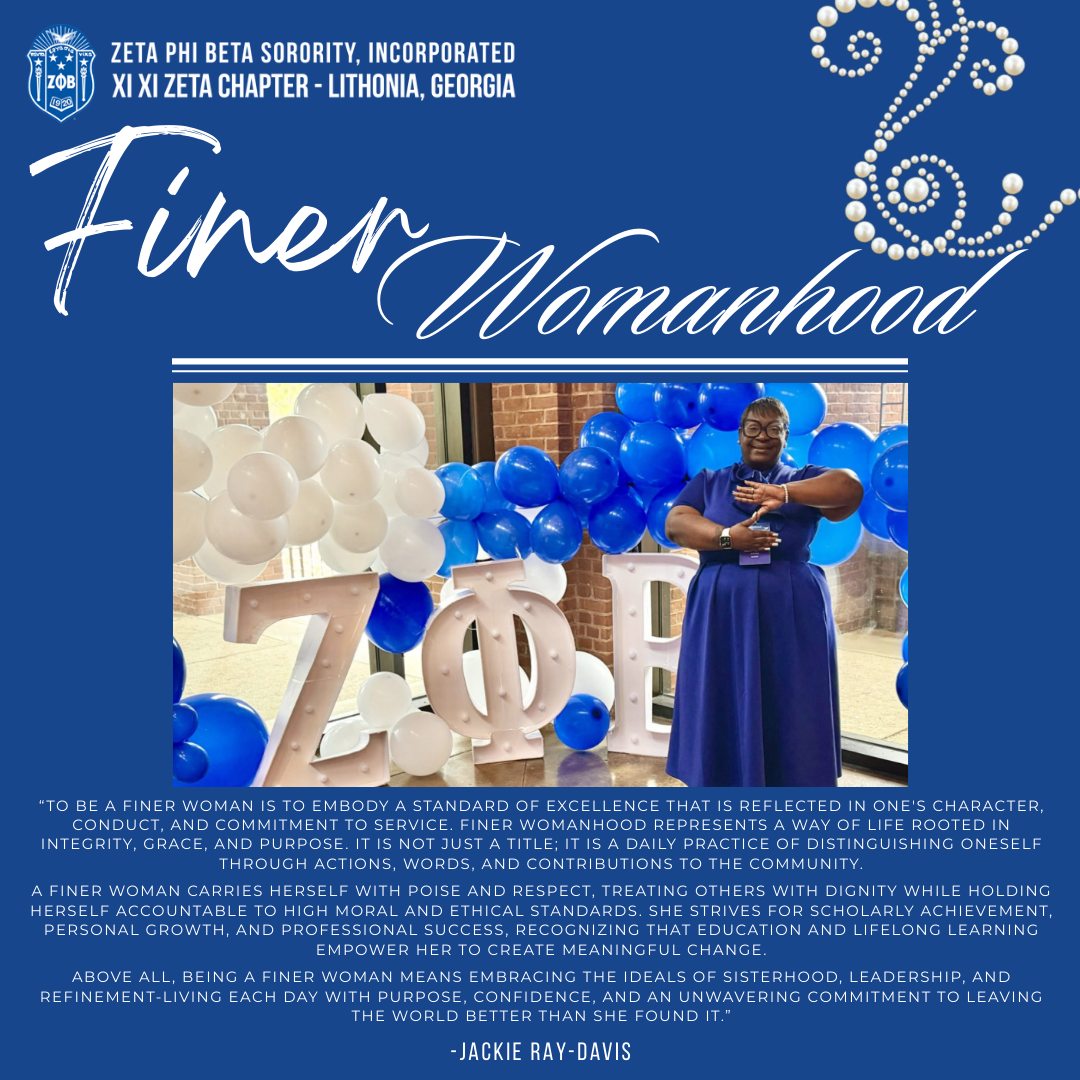 It is not just a title; it is a daily practice. 📘 Soror Jackie Ray-Davis defines Finer Womanhood as a way of life rooted in integrity, scholarly achievement, and an unwavering commitment to leaving the world better than we found it.