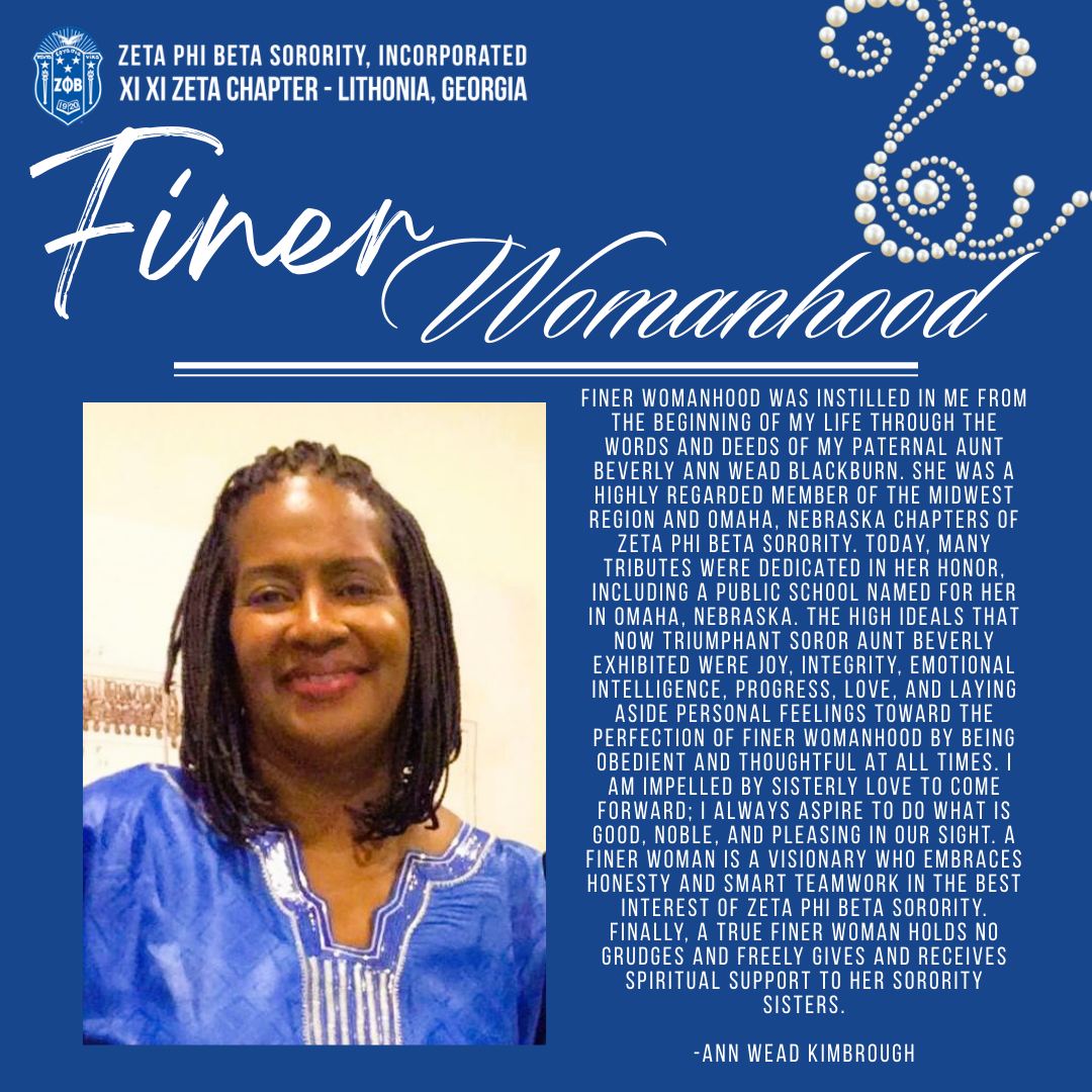 A legacy of Finer Womanhood. 💙 Soror Ann Wead Kimbrough reflects on the high ideals instilled in her by the words and deeds of those who came before. It’s about being a visionary who embraces honesty and sisterly love. #Legacy #ZetaPhiBeta #FinerWomanhood #SisterlyLove