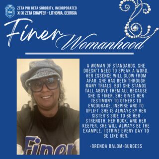 A Finer Woman’s essence glows without a word spoken. ✨ Soror Brenda Balom-Burgess reminds us that through every trial, a Finer Woman stands tall as a rock and a strength for her sisters. #ZOB #FinerWomanhood #Sisterhood #StandardOfExcellence