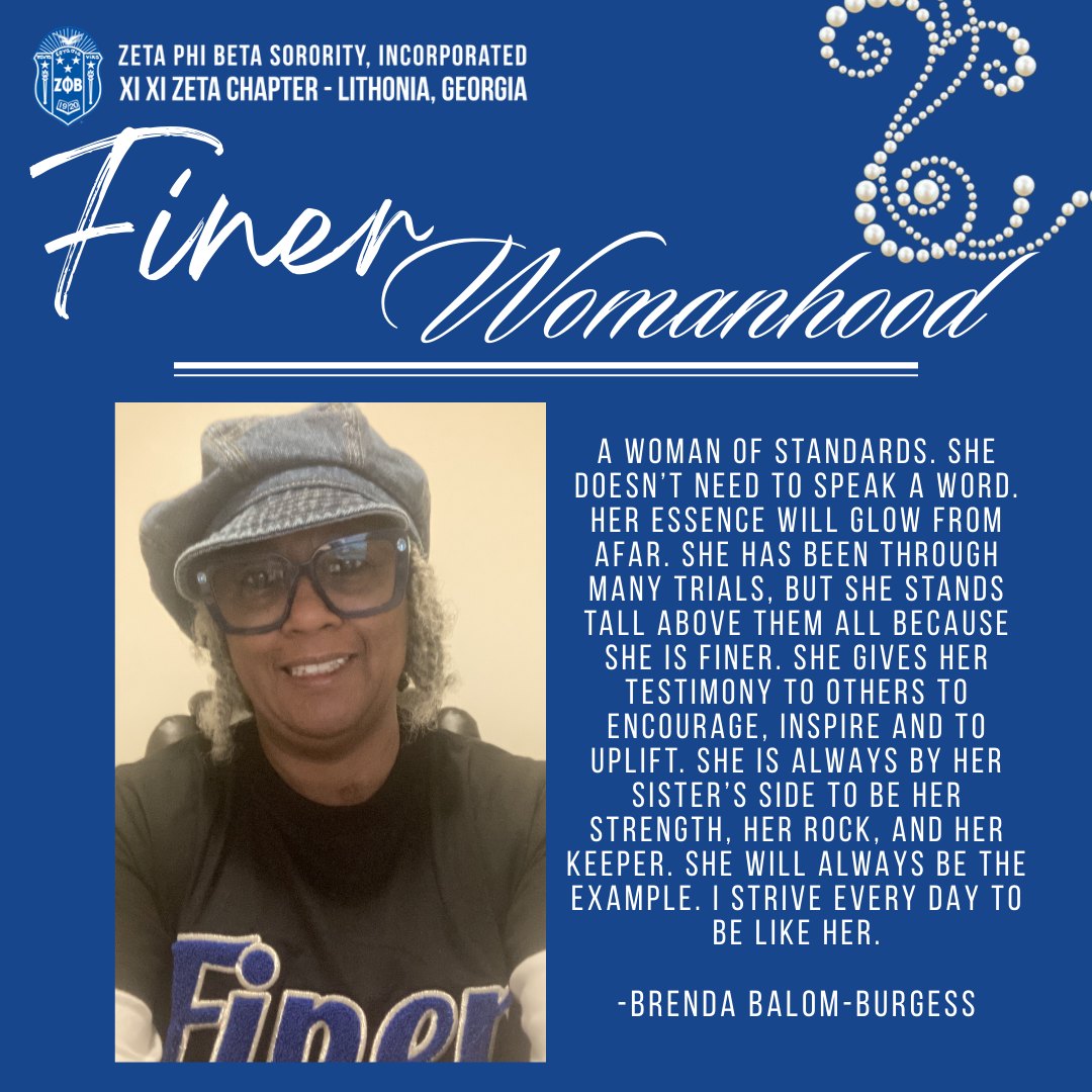A Finer Woman’s essence glows without a word spoken. ✨ Soror Brenda Balom-Burgess reminds us that through every trial, a Finer Woman stands tall as a rock and a strength for her sisters. #ZOB #FinerWomanhood #Sisterhood #StandardOfExcellence