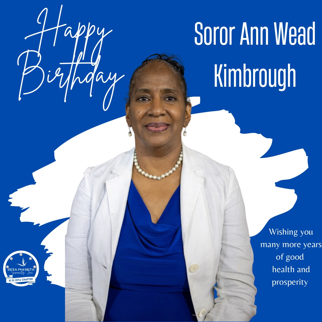 Happy Birthday, Ann Wead Kimbrough, from Xi Xi Zeta!

On behalf of the entire Xi Xi Zeta Chapter, we want to wish you the happiest of birthdays! We hope your day is filled with joy, laughter, and everything you wished for. May the year ahead be even brighter!
