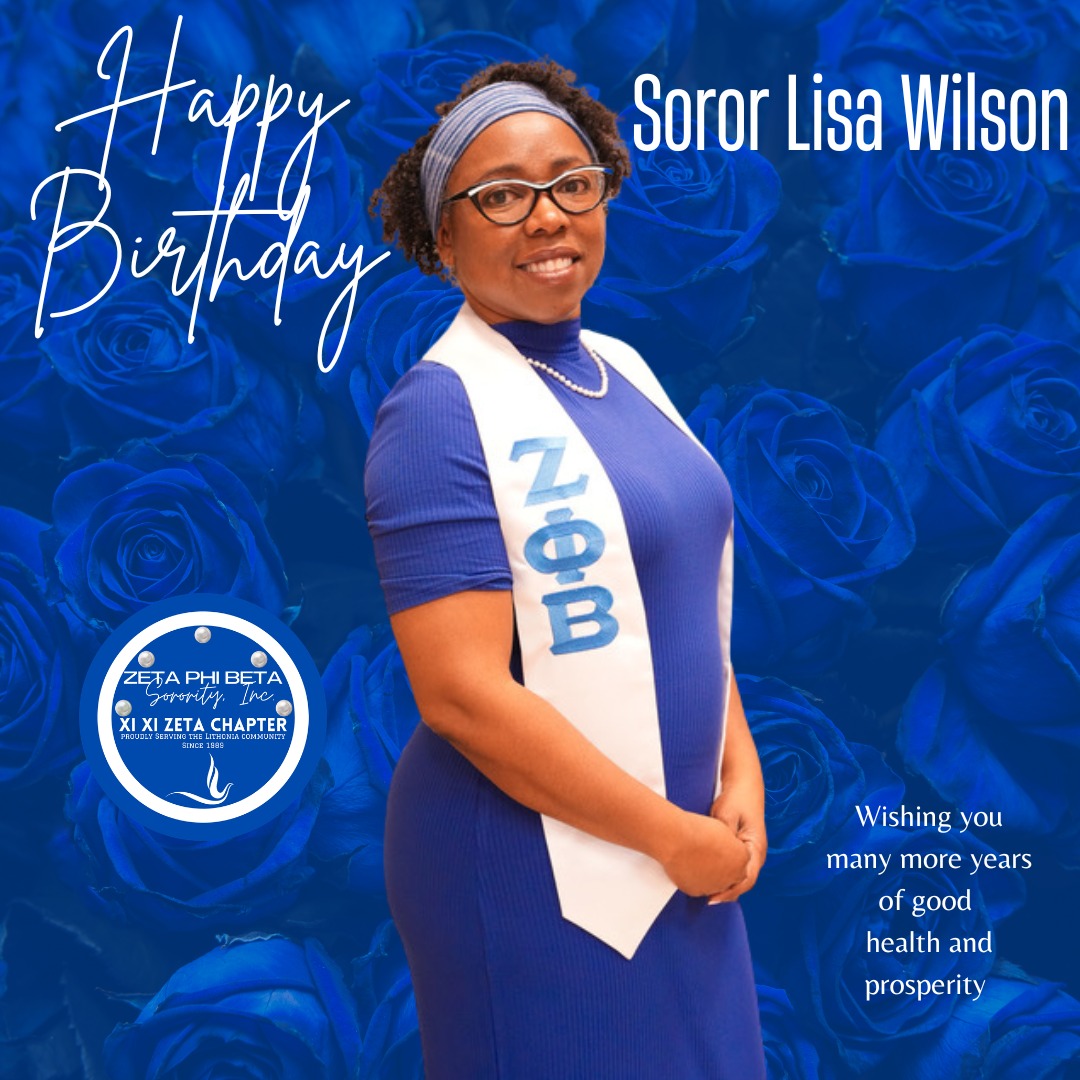 Happy Birthday, Lisa Wilson, from Xi Xi Zeta!
On behalf of the entire Xi Xi Zeta Chapter, we wish you the happiest of birthdays! We hope your day is filled with joy, laughter, and everything you wished for. May the year ahead be even brighter!