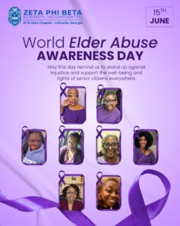Today, on World Elder Abuse Awareness Day, we stand united in raising awareness, advocating for dignity, and protecting the rights of older adults in our communities.
Every senior deserves to age with respect, safety, and compassion. Let us be the voices that speak out against abuse, neglect, and exploitation while uplifting those who paved the way before us.
Xi Xi Zeta Chapter of Zeta Phi Beta Sorority, Incorporated remains committed to service, advocacy, and education that strengthens our communities and honors our elders.
💜 Wear purple. Speak up. Stay informed. Make a difference.
#WorldElderAbuseAwarenessDay #WEAAD #ElderJustice #ProtectOurSeniors @zphibga @zphibinc1920