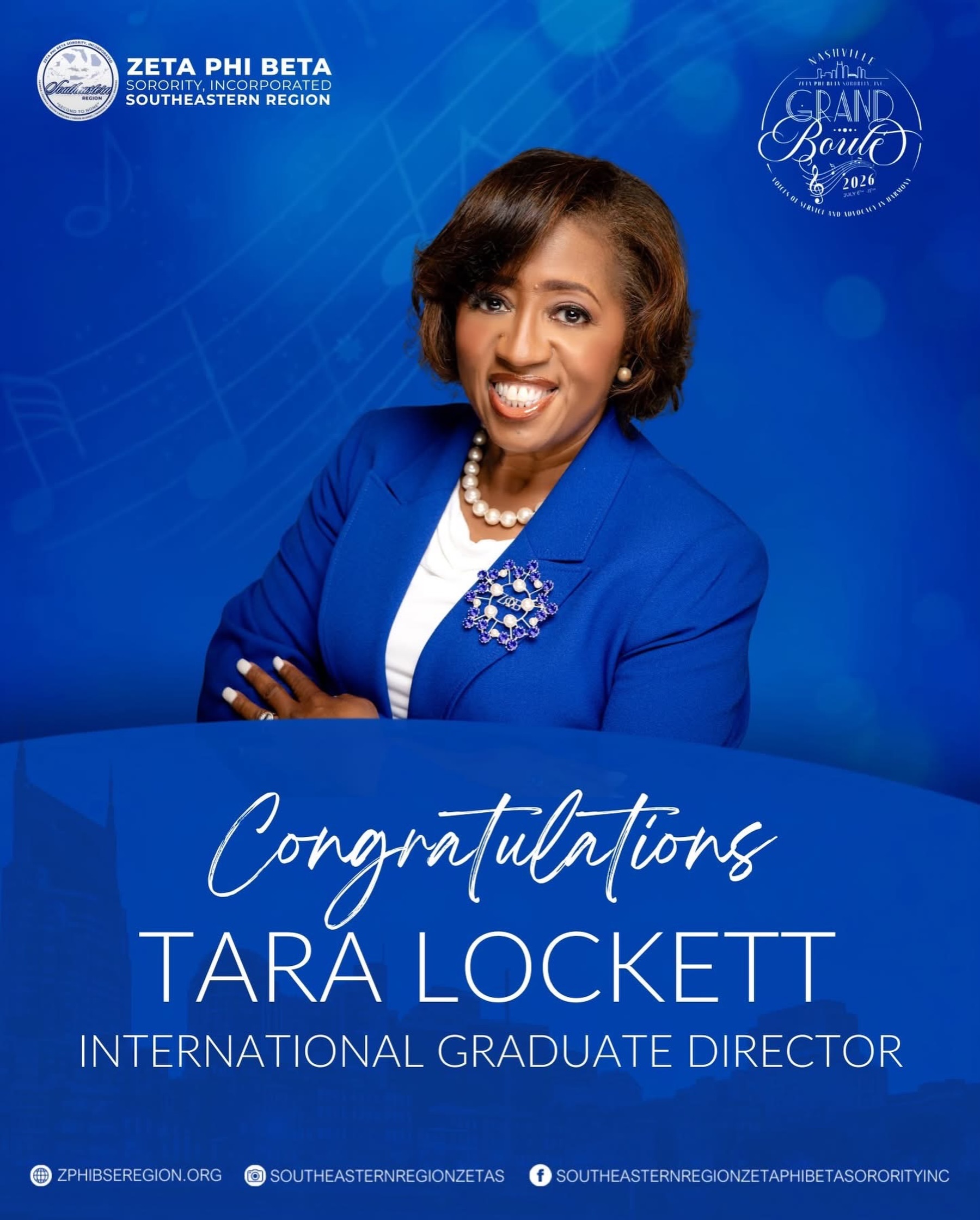 Congratulations to Tara Lockett of the Southeastern Region on her new leadership position as the International Graduate Director. We are sure that you will serve with integrity, purpose, and grit! We can’t wait to see all that you will accomplish! #ZPhiBSERegion #GrandBoule2026 #FinerInSERegion #SheServesNashville